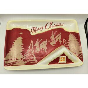 D.L. Rhein For Silvestri Merry Christmas Ceramic Chip/Dip Tray